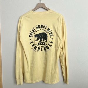 Comfort Colors Great Smoky Mountains Long Sleeve T-Shirt Yellow Size Medium